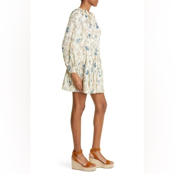 ULLA JOHNSON Sefia tiered printed silk-crepe mini dress NWT - Picture 5 of 7